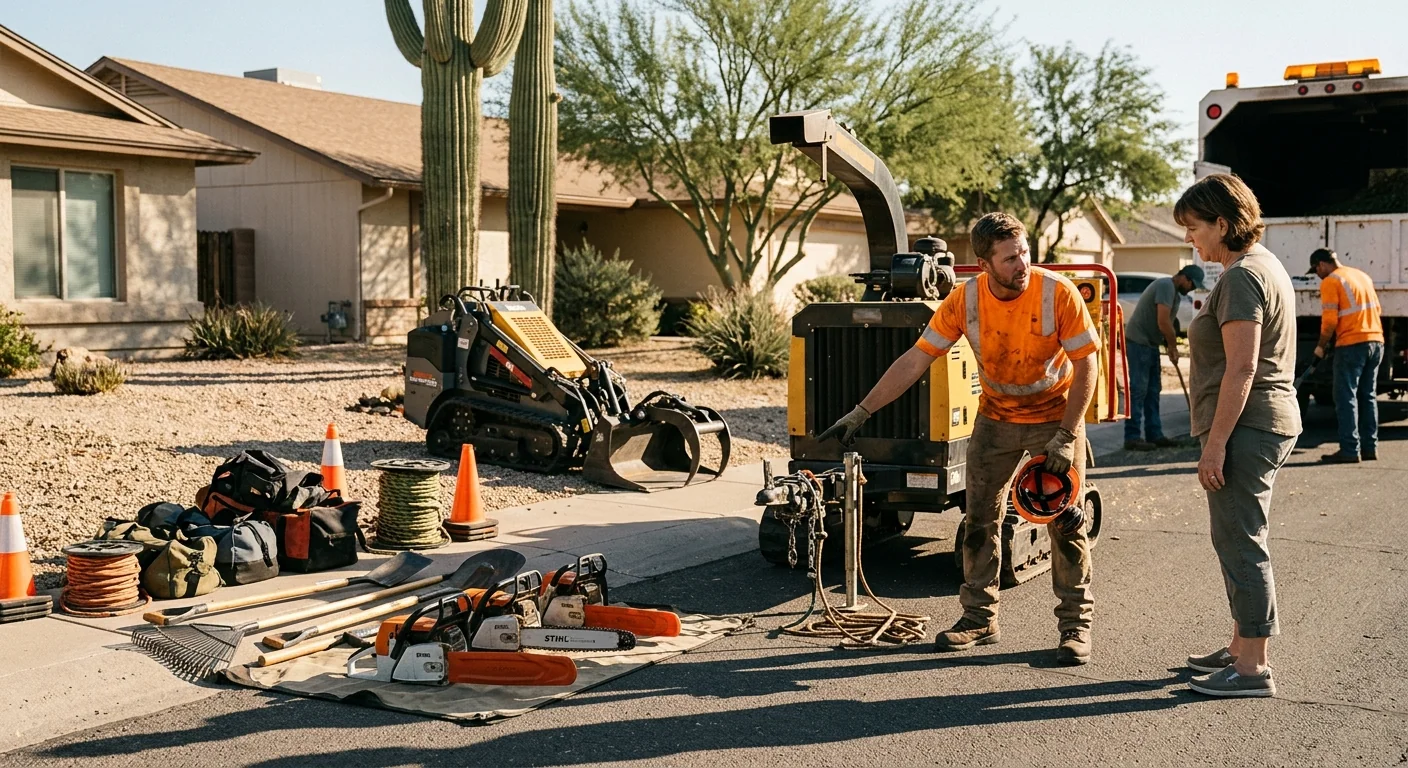 Tree Service equipment ready for customer walkthrough