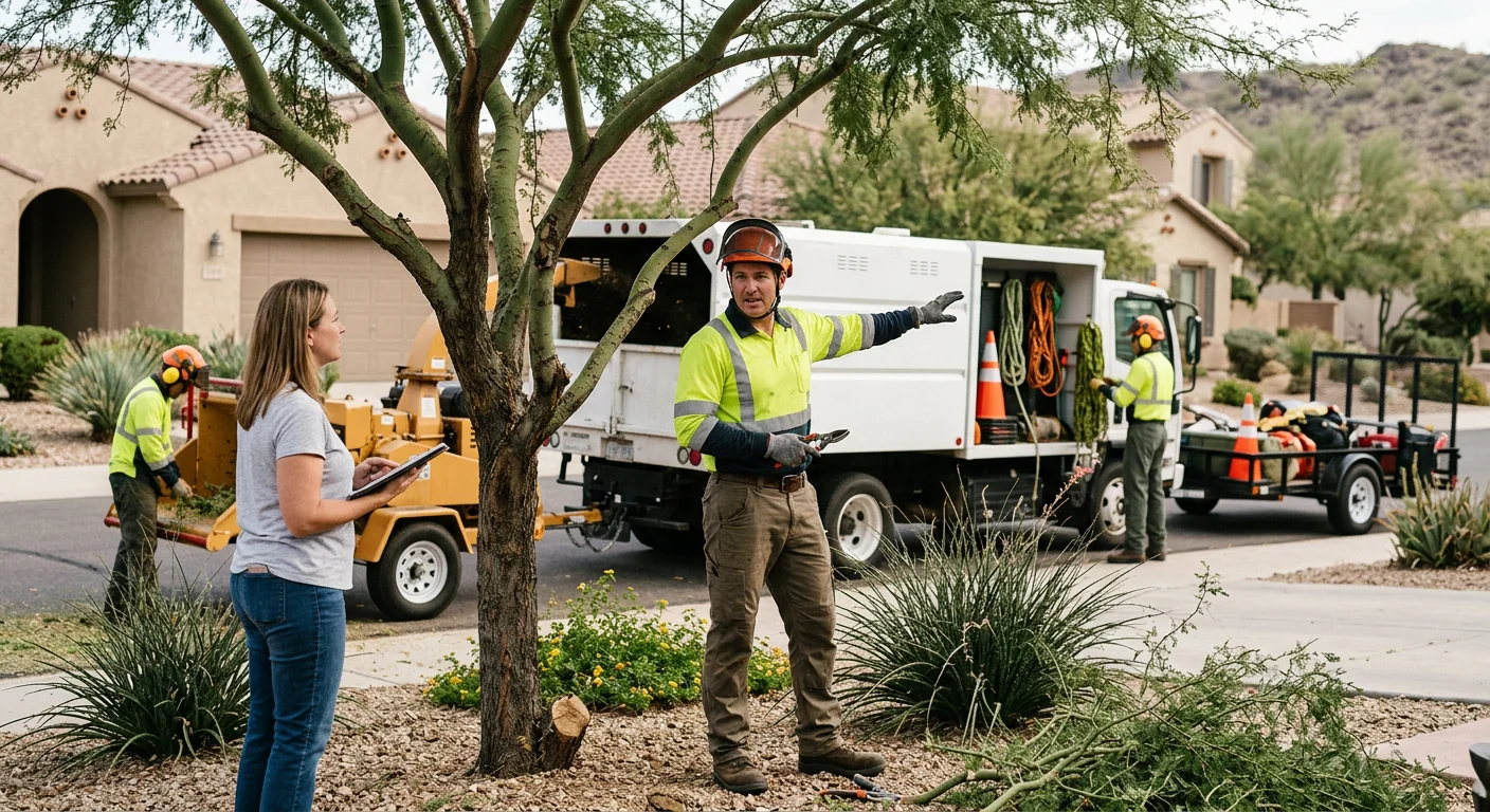 Compact stump grinder positioned for tight backyard access