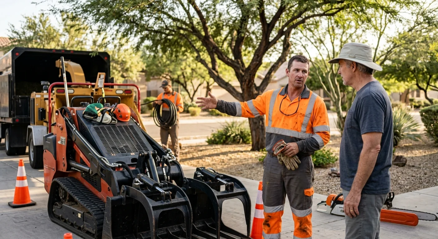 Tree Service equipment ready for customer walkthrough