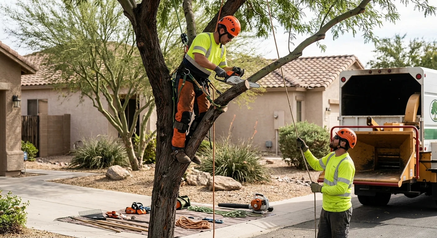 Clean pruning cuts on a shaped desert tree
