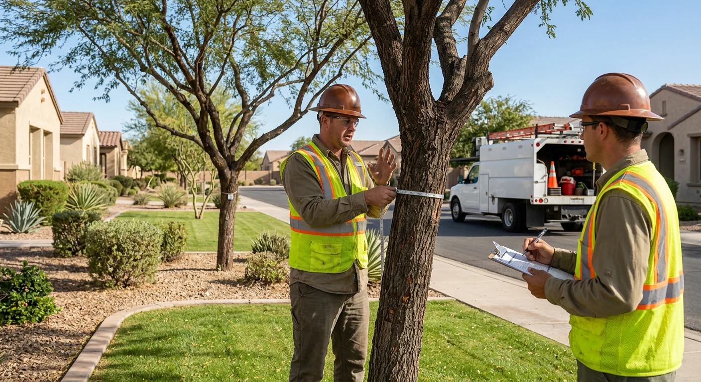 Property survey of multiple trees in a managed community setting