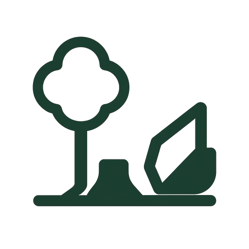 Land and lot clearing icon