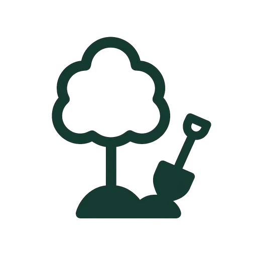 Tree planting service icon